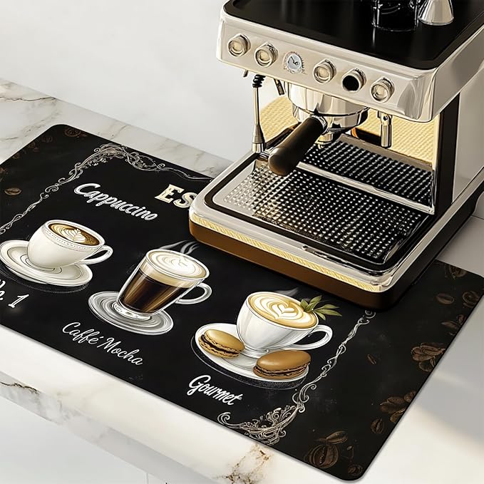 Dish Drying Mat Large Coffee Mat Absorbent Drying Mat for Kitchen Counter Coffee Bar Accessories 32x 17 (6 32Lx17W)