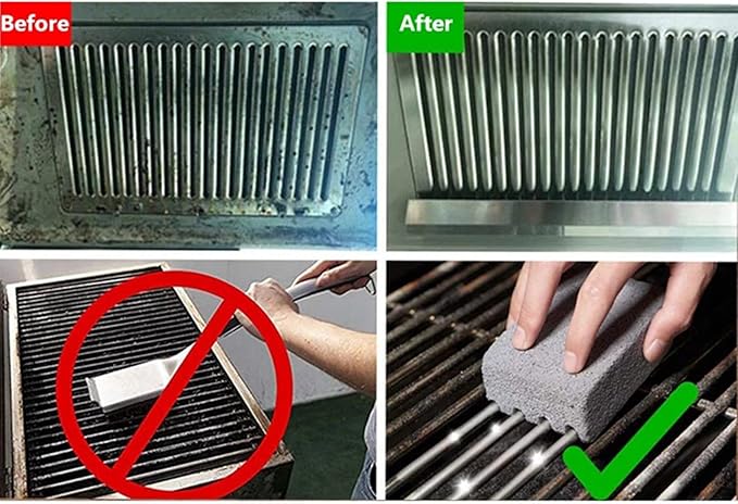 12Pcs BBQ Grill Clean Brick Block Barbecue Cleaning Stone BBQ Racks Stains Grease Cleaner Gadgets Kitchen BBQ Tools