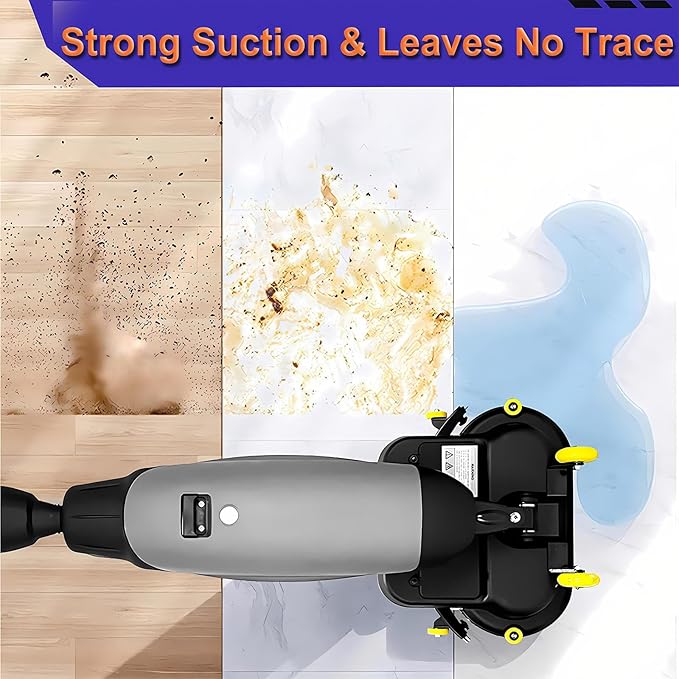 Carpet Cleaning Machine and Floor Scrubber Dual-Brush Rotary System Cordless Mini Floor Scrubber Efficient Cleaning for Commercial Spaces Schools and Offices Grey