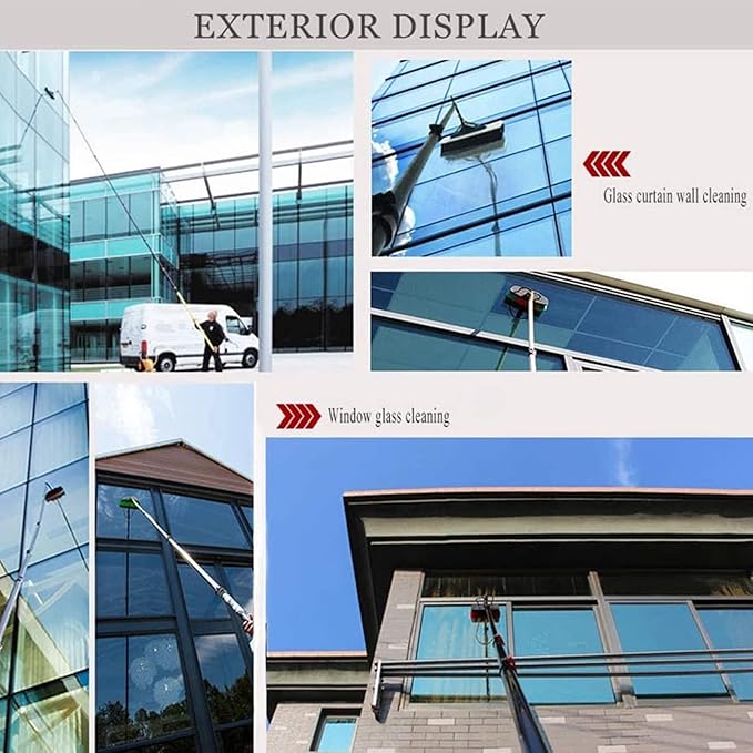 Window Cleaning Pole Window Cleaner Kit Water/Hose Fed Pole Window Cleaning Brush Equipment Telescopic Window Washing Equipment35FT/10.8M