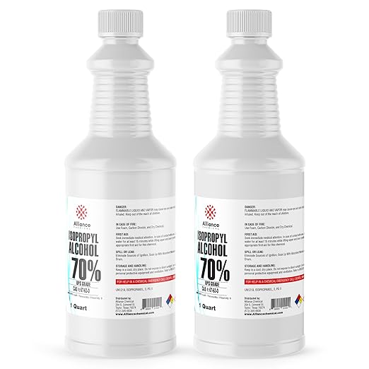 Isopropyl Alcohol (IPA) 70% - USP Medical Grade - 2 Quarts - High Purity Rubbing Alcohol 70 Percent - Alliance Chemical