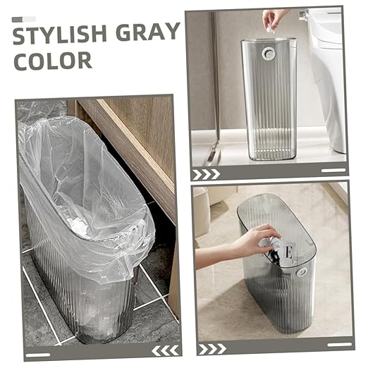 Angoily Transparent Trash Can No Touch Wastebasket for Kitchen Bathroom Office Easy Monitoring User Friendly Design Compact Garbage Container for Spaces