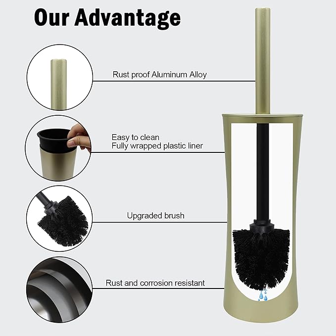 Vince Camuto Toilet Bowl Brush with Holder Durable Bathroom Cleaning Tool Modern Design for Easy Toilet Maintenance Bathroom Cleaner Brush for Efficient Cleaning and Hygiene