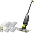 Shark VACMOP Cordless Hard Floor Cleaner Vacuum and Spray Mop Powerful Suction Lightweight LED Headlights Includes 4 Disposable Pads 12oz Multi-Surface Cleaning Solution Gray VM252