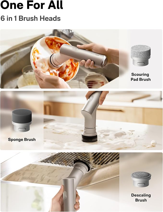 HOTO Wand™ Grout Brush and Kitchen Spin Scrubber