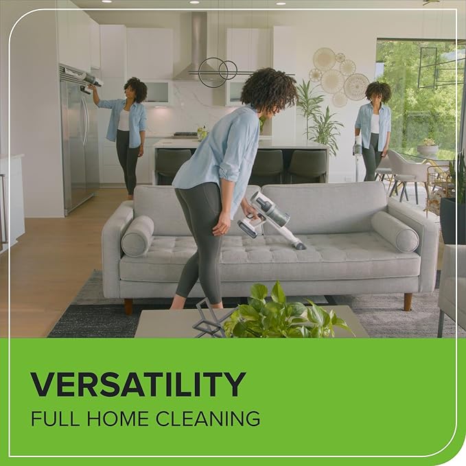 Greenworks 24V Brushless Cordless Stick Vacuum Lightweight Handheld Pet Anti-Allergen HEPA Filtration Hard Floor Carpet Car 4Ah Battery and 30-Minute Charge Time (White)