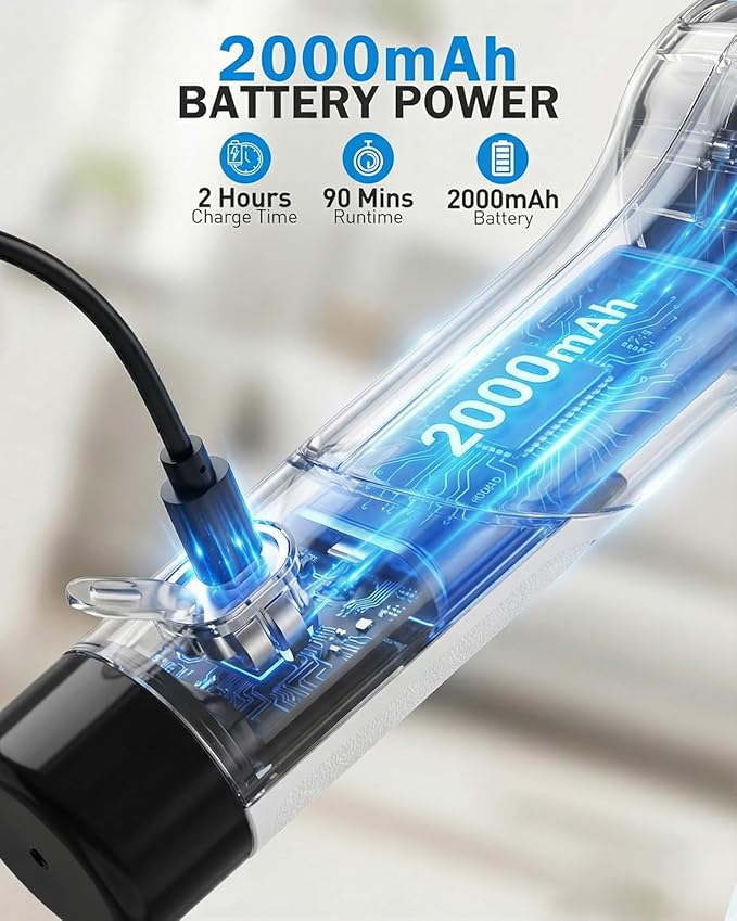 Electric Spin Scrubber 3-Speed Cordless Shower Scrubber with Long Handle &amp 10 Replaceable Brush Heads 90 Mins Runtime &amp Full-Body IPX7 Waterproof Shower Cleaner Brush for Bathroom Kithchen