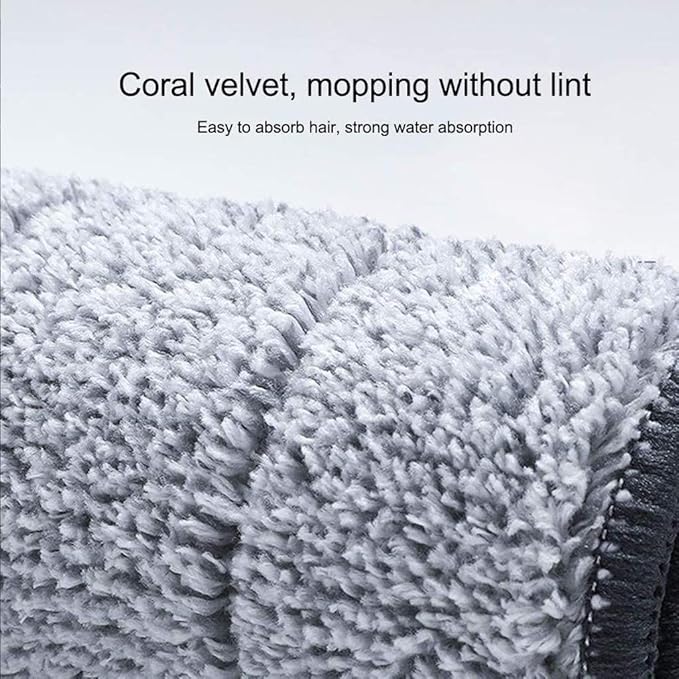 Flat Floor Mop Dry Easy-to-self-contained Dust  Clean  and Reusable Microfibre Pad Very