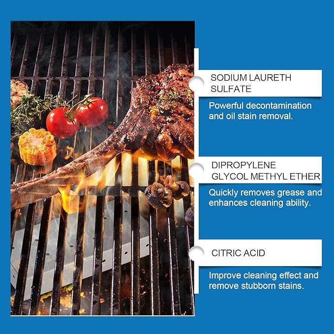 Grill &amp Oven Cleaner Heavy-Duty Foam For Grease &amp Carbon Multi-Surface Kitchen Degreaser(3PCS)
