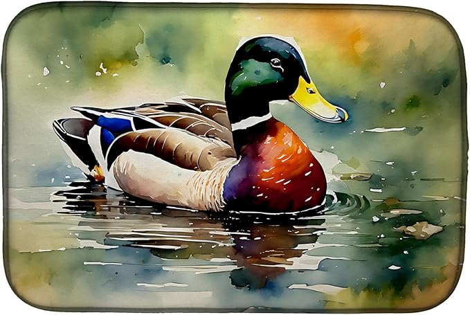 Caroline's Treasures DAC3240DDM Mallard Dish Drying Mat Absorbent Dish Drying Mat Pad for Kitchen Counter Dish Drainer Mat for Countertop 14 x 21 Multicolor