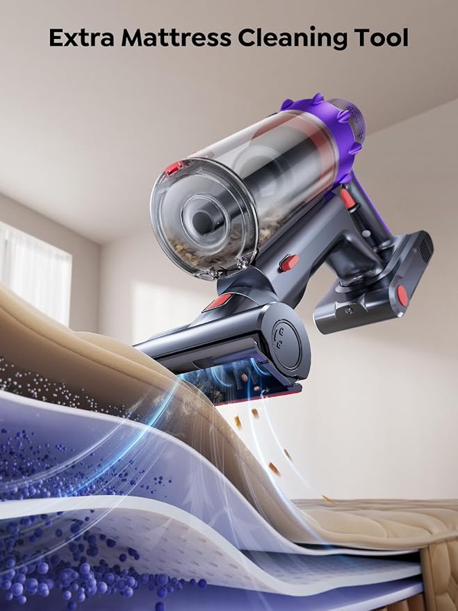 SMOTURE Cordless Vacuum Cleaner 650W 55KPA 70Mins Vacuum Cleaners for Home Cordless Stick Vacuum with LED Touch Screen Anti-Tangle Wireless Vacuum Handheld Vacuum for Pet Hair/Carpet/Floor