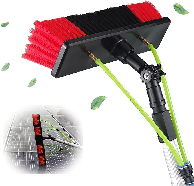 Telescopic Pole Kit Cleaning BrushWindow Cleaning Pole Water Fed Telesbrush Water/Hose Fed Pole Cleaning Photovoltaic and Solar Panels/30Cm Brush/11M Pole