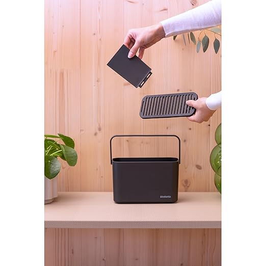Brabantia SinkSide Cleaning Caddy with Handle - Dark Gray | Cleaning Products Organiser &amp Storage |Ergonomic &amp Compact Basket for Cleaning Tools