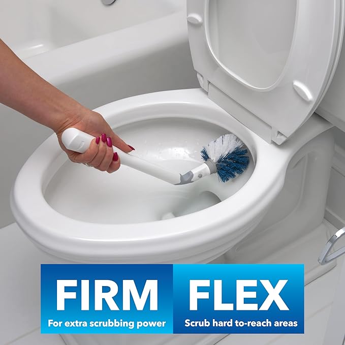 Unger EZ No-Drip Combo Toilet Brush and Plunger Set with Carrying Caddy Cleaning Tools for Home and Business Bathroom Discreet Scrubber Accessories Set for Tough Stains and Tight Suction