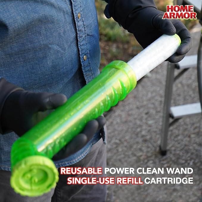 Home Armor Refill Cleaning Cartridge 2 Pack For Use with the Power Clean Wand 2X Cleaning Power of Ordinary Outdoor Cleaners Single Use Cartridge