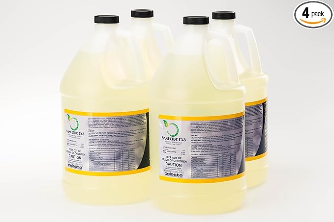 Celeste Sani-Cide EX3 Disinfectant &amp Multi-Purpose Cleaner Case | 4 Gallon Jugs | EPA Registered Broad-Spectrum Cleaner for Aviation &amp Commercial Surfaces | LS-SCIDEX3/GL