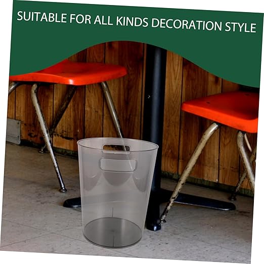 Portable Small Trash Can Round Plastic Wastebasket with Opening for Bedroom Kitchen Office Public Spaces Design for Easy Use and Convenience