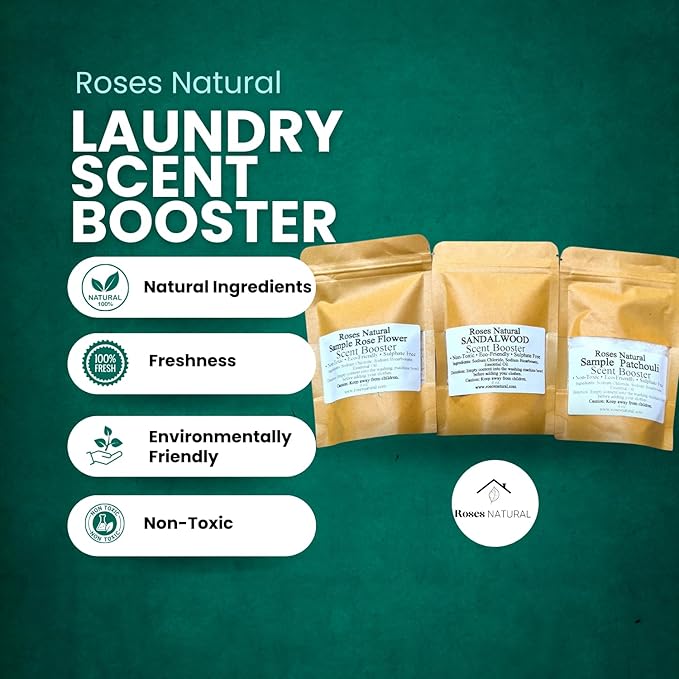 Powder Laundry Scent Booster - Discovery Set Textile Deodorizer Handcrafted Plant-based Ingredients 8 Packs each 4 Oz