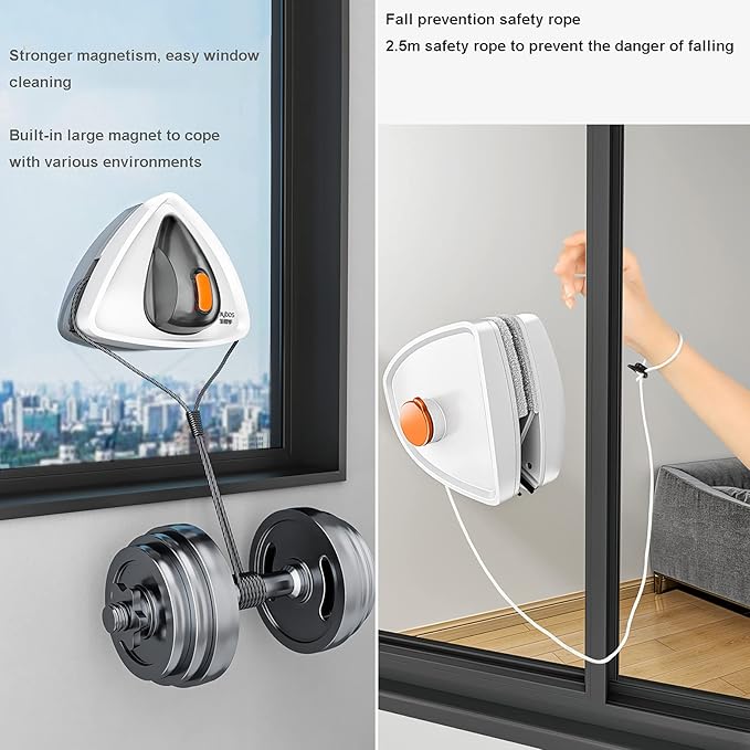 Magnetic Window Cleaner Double-Sided Magnetic Window Cleaner Adjustable Magnet Force with Water Storage Function Wipe The Glass Artifact HouseholdHigh-Rise Window Glass Cleaning Tool
