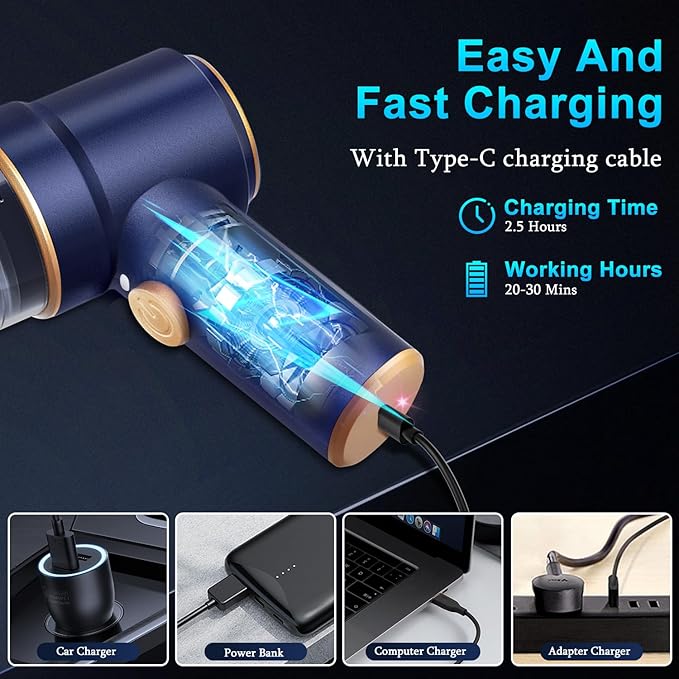 KMM Handheld Car Vacuum Cleaner 9000Pa Vacuum Cleaner and Air Duster 120W High Power Hand Held Vacuum with LED Light and Multi-Nozzles for Car Home Office Pet