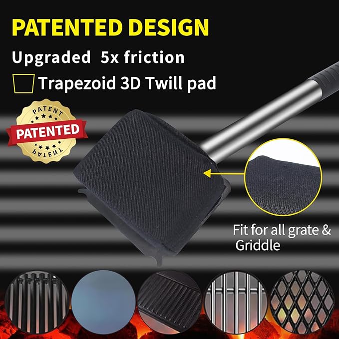 Steam Grill Brush Bristle Free[Ultra Safe &amp Efficient] Grill Cleaner for Outdoor GrillBBQ Replaceable Scraper Cleaning HeadGrill Brush BBQ AccessoriesGifts for Men/Dad ﻿
