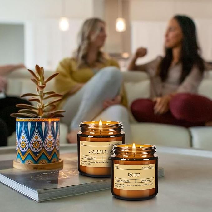 Scented Candle Set 24 Pack Candle for Home Scented Odor Eliminating Stress Relief Long Lasting Soy Wax Gift Set