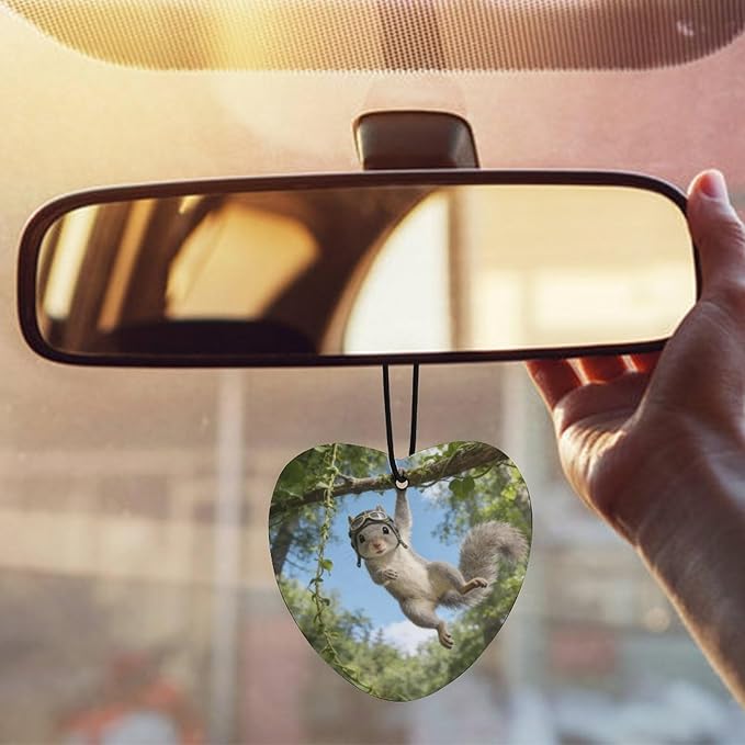 5PCS Car Air Freshener Hanging Personalized Double Sided Squirrel Swinging Car Fresheners Long Lasting New Cars Scents Cute Automotive Freshies for Closets Drawers (tea)