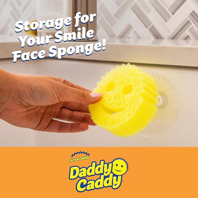 Scrub Daddy Scrub Mommy Colors 3ct + Daddy Caddy - Scratch-Free Multipurpose Dish Sponge + Sponge Holder - BPA Free &amp Made with Polymer Foam - Stain &amp Odor Resistant Kitchen Sponge