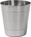 happimess HPM1111C Riley Modern Classic Hammered Steel Accent 2-Gallon Wastebasket for Home Bathroom Living Room Office Bedroom Kitchen Brushed Steel