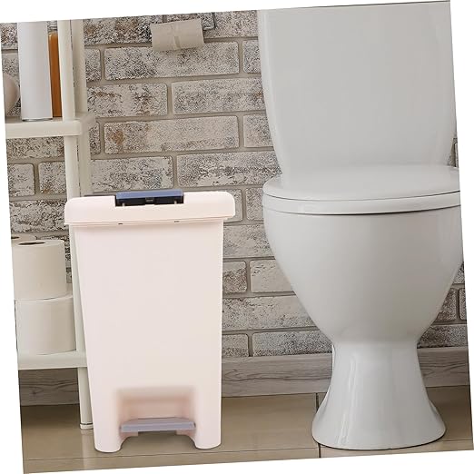 Garneck Foot Pedal Trash Can with Lid Covered Wastebasket for Bathroom Kitchen Office Handsfree Easy to