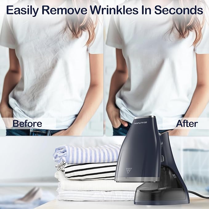 BEAUTURAL Handheld Garment Steamer for Clothes Handheld Steamer with Foldable Design Easy to Remove Wrinkles 1500W 25-Second Fast Heat up 2 Steam Level Setting with Continuous Steaming