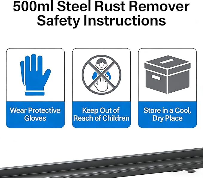 Highly Concentrated Steel Rust Remover Instant Rust Cleaning Spray Powerful Rust Stain Remover for Tools Automotive Parts Stainless Steel Fast Acting Rust Cleaner 500ml (500 ML)