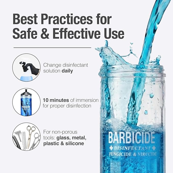BARBICIDE Half Gallon Disinfectant Concentrate – 2 Pack | EPA-Registered Hospital-Grade Germicide for Salons &amp Barbershops | Anti-Rust Solution for Shears Combs &amp Professional Tools