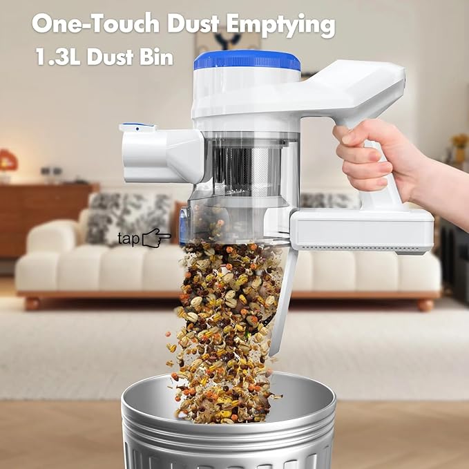 Cordless Vacuum Cleaner for Home 23KPa Powerful Suction Anti-Wrap Brush Roll &amp 5 LED Lights for Dark Corners 35-Min Runtime 2.6lb Lightweight Stick Vacuum for Hardwood