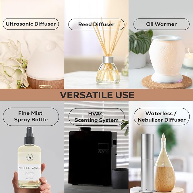 Aroma Country Whipped Vanilla Diffuser Oil - Luxury Essential Oils for Diffuser Refill &amp Air Freshener Room Spray - Long-Lasting &amp Natural Home Fragrance Vanilla Oil for Diffusers (8.5 Fl. oz