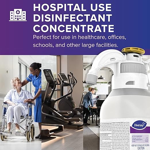 Oxivir Diversey 5019296 Five 16 One-Step Hospital Strength Disinfectant Liquid Cleaner Accelerated Hydrogen Peroxide SmartDose Concentrate 1.4-Liter