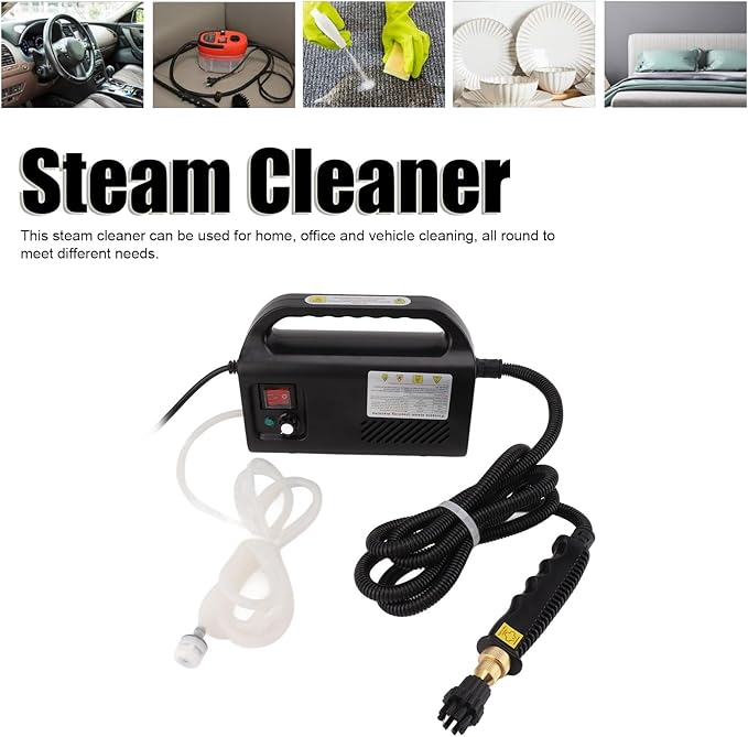 Handheld Steam Cleaner 2500W High Temperature Pressurized Steam Cleaner Portable Cleaning Machine with Brushes Heads for Upholstery Kitchen Bathroom Grout (US-110V)