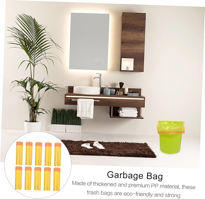 10 Packs Disposable Drawstring Trash Bags Each Sturdy Plastic Waste Container Bags with Handles Heavy-duty Rubbish Liners for Kitchen Bathroom Home Use Total