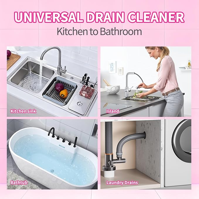 Foaming Sink Drain Cleaner: Drain Clog Remover for Kitchen Bathroom Tubs and Showers (2 pack)