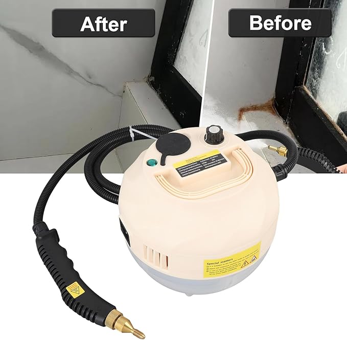 YUYTE Handheld Steam Cleaner 1500W Fast Heating Portable Steam Cleaner with 3 Brush Heads for Car Kitchen Bathroom &amp Tile (US Plug 110V)