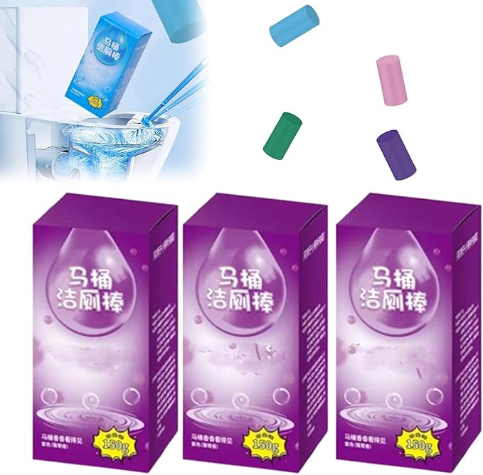 Upgraded Concentrated Descaling Toilet Cleaning Stick Concentrated Descaling Toilet Cleaning Stick Toilet Cleaning Powerful Descaling Toilet Bowl Cleaners Stick (3PC Purple)
