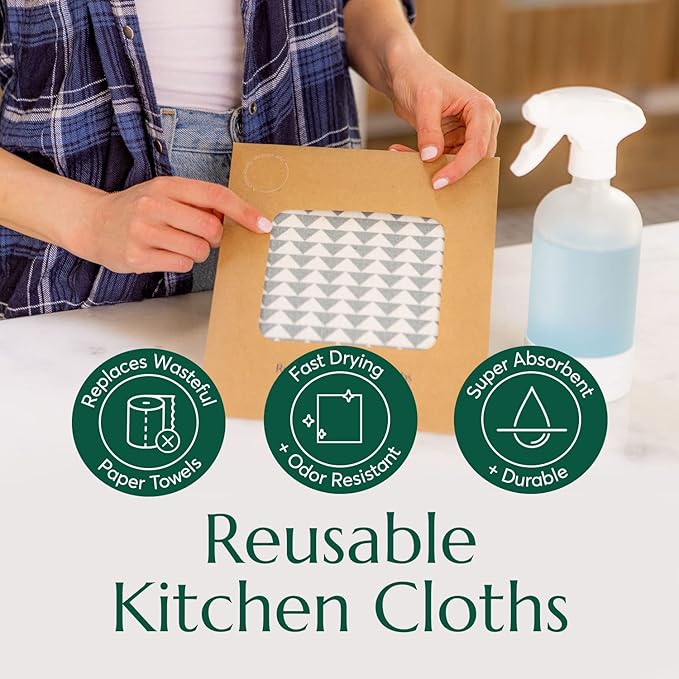 CLEANOMIC Reusable Kitchen Cloth Garbage Disposal Cleaner &amp Tablet Tin Bundle