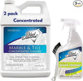 Black Diamond Stoneworks Marble &amp Tile Cleaner Gallon + Ultimate Grout Cleaner with Brush Quart (2-Pack) – Safe for Natural Stone Deep Grout and Tile Cleaning to Restores Shine