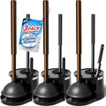 Toilet PlungerExtended Handle PlungerToilet Plunger SetBathroom Cleaning Tools (Brown)
