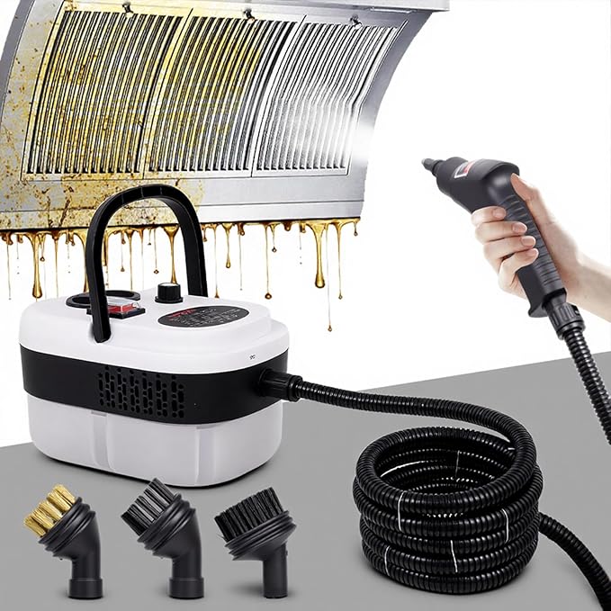 Steam Cleaner for Home &amp Car 15s Fast Heat Portable Steam for Cleaning Handheld 1.2L Tank 6-Level Adjustable Handle with 13 Piece Accessories Kit for Car Floors Couches Grout Dirt and Grea
