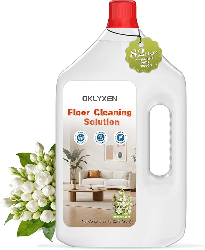 Floor Cleaning Solution Compatible with Roborock – 82 FL OZ Jasmine Floor Cleaner – Soft Long-lasting Fragrance – For All Cordless Wet/Dry Vacuum Mop Cleaner &amp Robot Vacuums with Mopping
