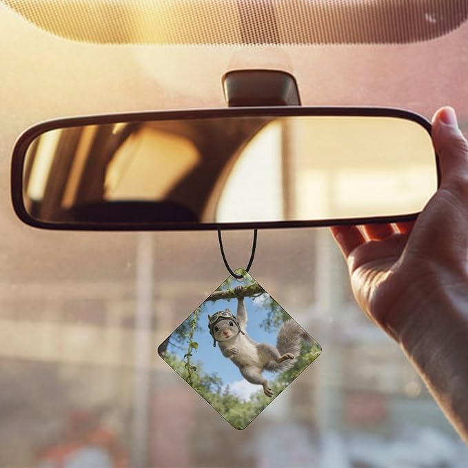5PCS Car Air Freshener Hanging Personalized Double Sided Squirrel Swinging Car Fresheners Long Lasting New Cars Scents Cute Automotive Freshies for Closets Drawers (tea)