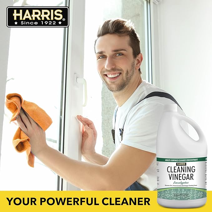 HARRIS Cleaning Vinegar All Purpose Household Surface Cleaner 128oz (Eucalyptus) with Easy Pour Funnel Included