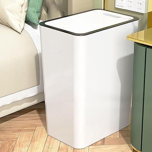 VBESTLIFE Bathroom Trash Can with Lid 15L/4 Gallon Slim Garbage Bin Wastebasket with Up Lid for Bedroom Office Kitchen Craft Room VBESTLIFEsm748dycgx