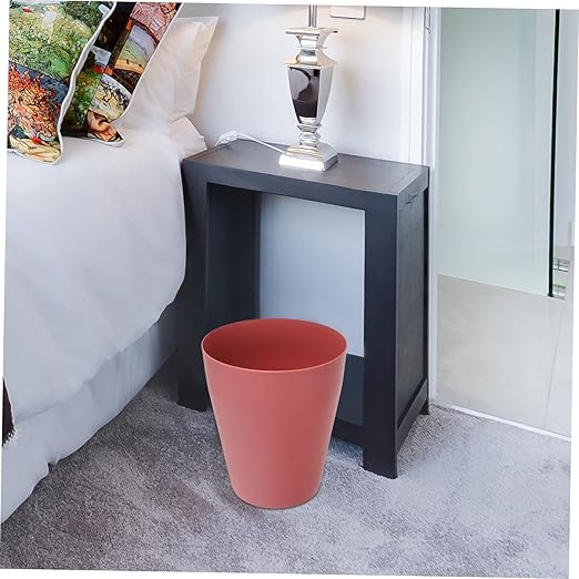 3pcs Small Lidless Plastic Trash Can Household Garbage Bins for Office Bedroom Kitchen Simple Design Multipurpose Wastebaskets in Green Pink Yellow